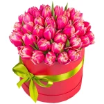Бокс из 35 розовых тюльпанов